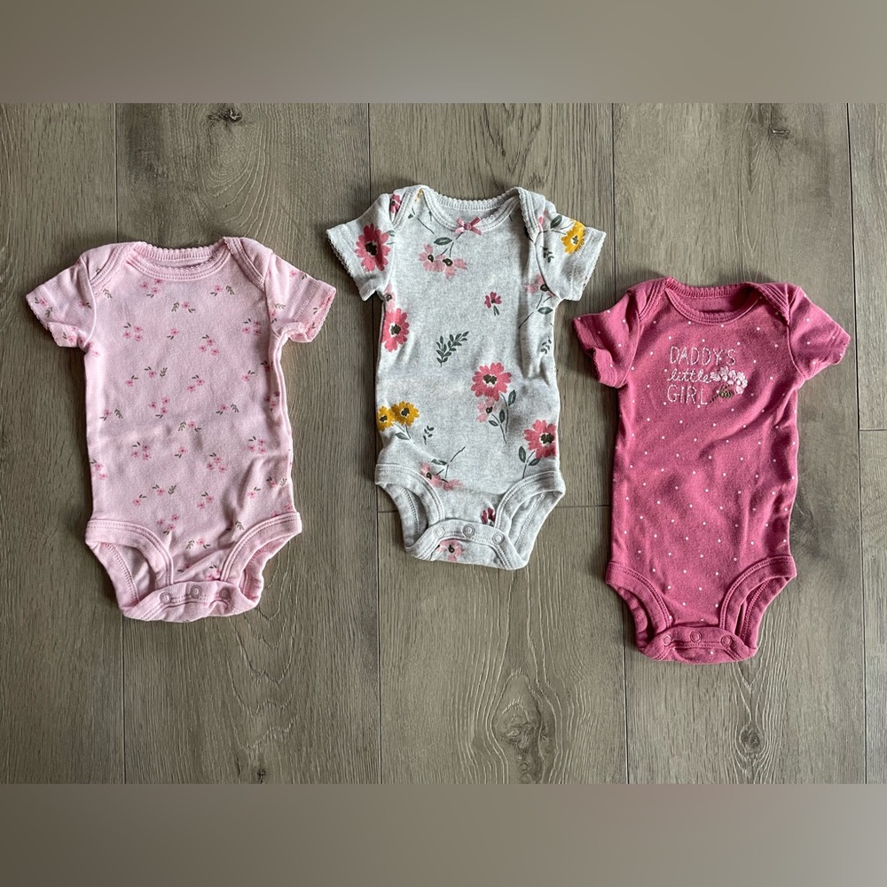 3 baby girl onesies